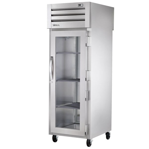 True Manufacturing STA1RPT-1G-1S-HC Spec Series 27 1/2" Glass Front, Solid Back Door Pass-Through Refrigerator