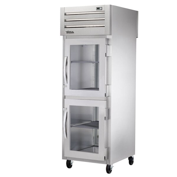 True Manufacturing STA1RPT-2HG-1S-HC Spec Series 27 1/2" Half Glass Front, Solid Back Door Pass-Through Refrigerator