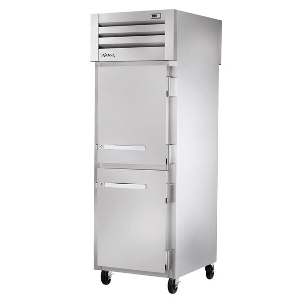 True Manufacturing STA1RPT-2HS-1G-HC Spec Series 27 1/2" Half Solid Front, Glass Back Door Pass-Through Refrigerator
