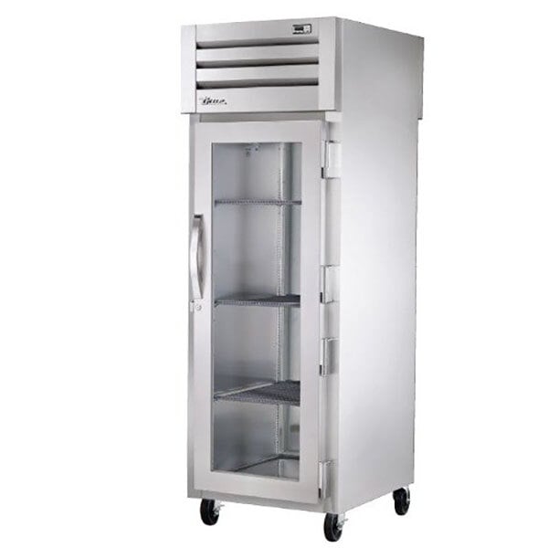 True Manufacturing STG1RPT-1G-1S-HC Spec Series 27 1/2" Glass Front / Solid Back Door Pass-Through Refrigerator with PVC-Coated Shelves