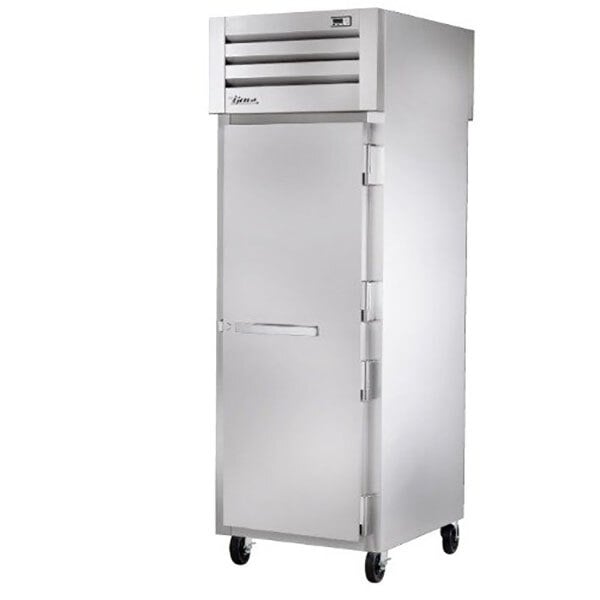 True Manufacturing STR1RPT-1S-1G-HC Spec Series 27 1/2" Solid Front / Glass Back Door Stainless Steel Pass-Through Refrigerator