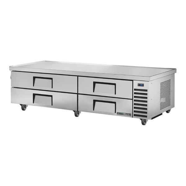 True Manufacturing TRCB-82-84-HC 84" Refrigerated Chef Base with 4 Drawers and 15/16" Overhang
