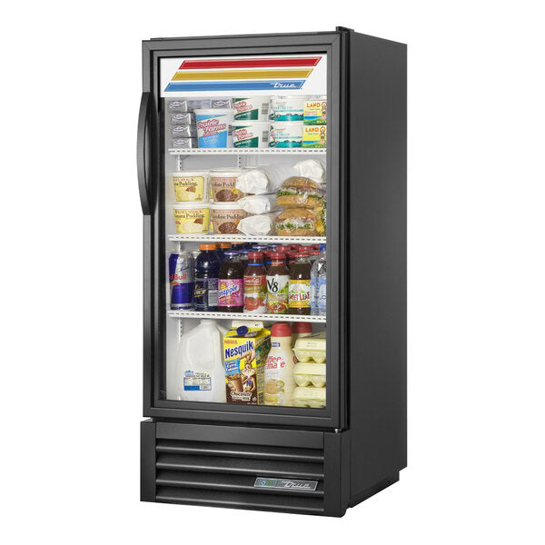 True Manufacturing GDM-10-HC~TSL01 24 7/8" Black Refrigerated Glass Door Merchandiser with LED Lighting