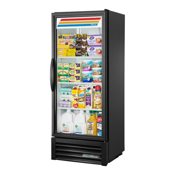 True Manufacturing GDM-12-HC~TSL01 24 7/8" Black Refrigerated Glass Door Merchandiser with LED Lighting