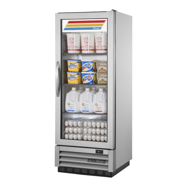 True Manufacturing T-12G-HC~FGD01 24 7/8" One Section Glass Door Reach-In Refrigerator