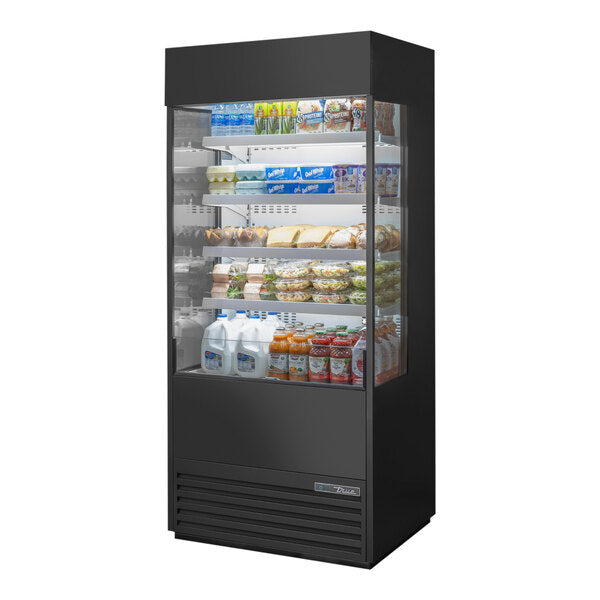 True Manufacturing TOAM-36GS-HC~NSL01 36" Refrigerated Air Curtain Merchandiser with Glass Sides