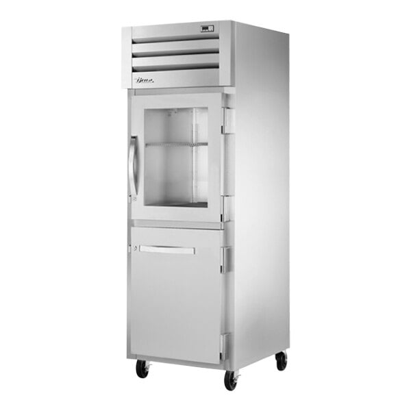 True Manufacturing STA1R-1HG/1HS-HC Spec Series 27 1/2" Glass and Solid Half Door Reach-In Refrigerator with LED Lighting