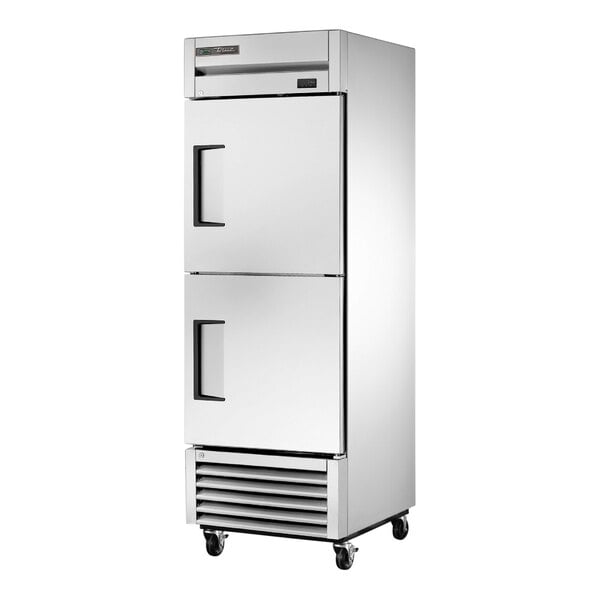 True Manufacturing TS-23-2-HC 27" Stainless Steel One Section Half Solid Door Reach-In Refrigerator