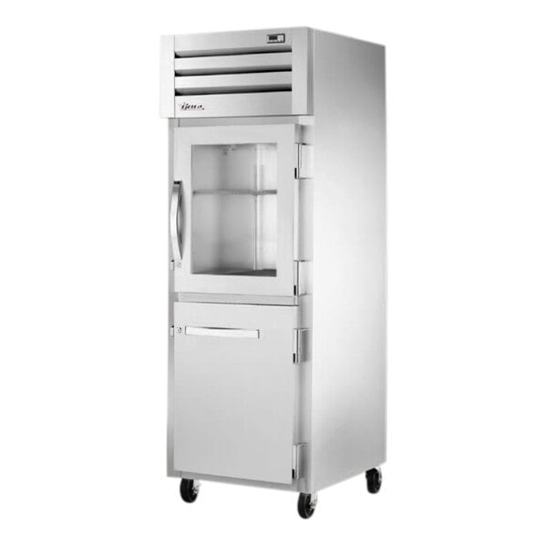 True Manufacturing STR1R-1HG/1HS-HC Spec Series 27 1/2" Glass and Solid Half Door Reach-In Refrigerator