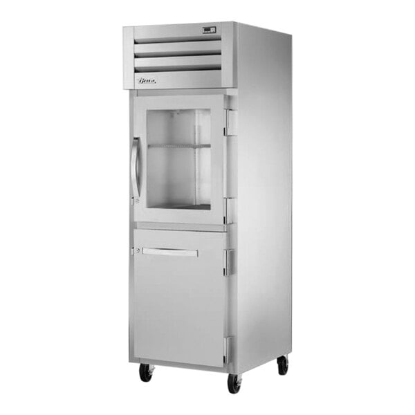 True Manufacturing STG1R-1HG/1HS-HC Spec Series 27 1/2" Glass and Solid Half Door Reach-In Refrigerator