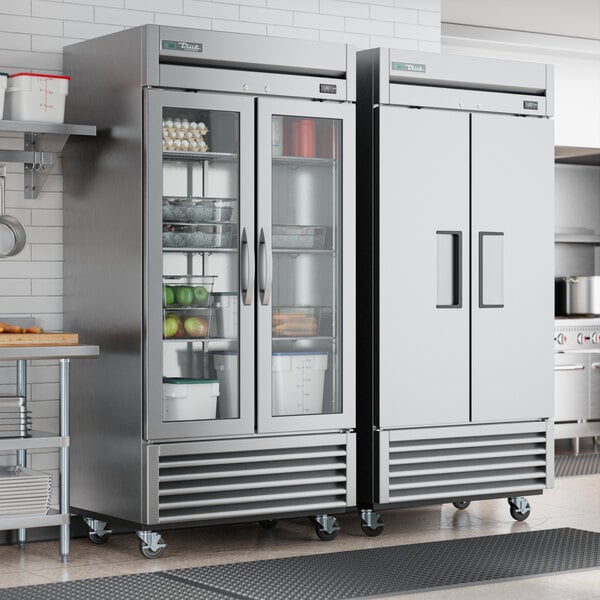 True Manufacturing T-35G-HC~FGD01 39 5/8" 2 Section Glass Door Reach-In Refrigerator