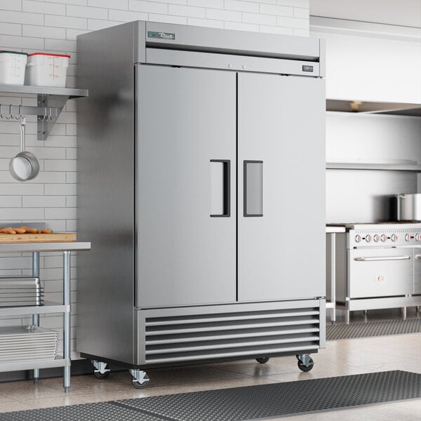 True Manufacturing TS-49-HC 54 1/8" Stainless Steel Solid Door Reach-In Refrigerator