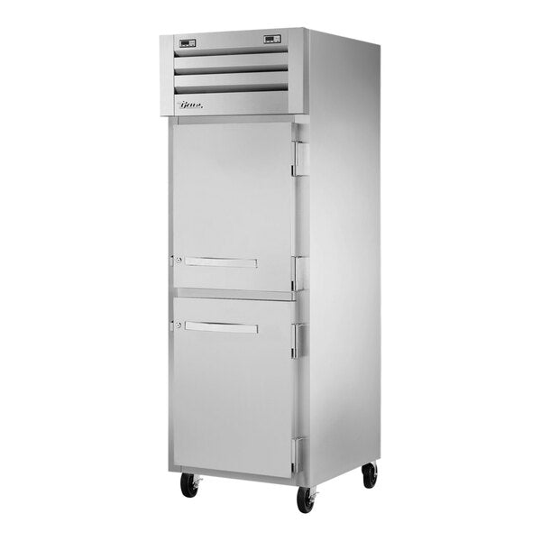 True Manufacturing STR1DTA-2HS-HC Spec Series 27 1/2" Solid Half Door Reach-In Combination Refrigerator / Freezer