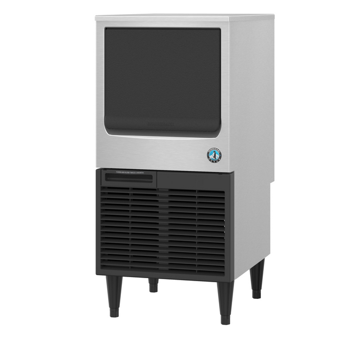 Hoshizaki KM-81BAJ Crescent Cuber Icemaker with built-in storage, air-cooled design.