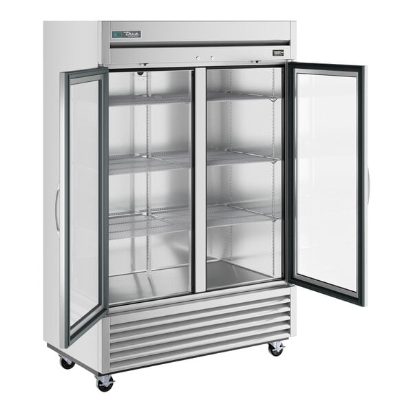 True Manufacturing T-49G-HC~FGD01 54 1/4" 2 Section Glass Door Reach-In Refrigerator with LED Lighting