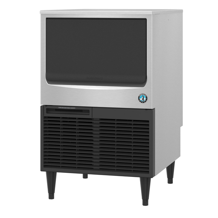 Hoshizaki KM-116BAJ Crescent Cuber Icemaker with air-cooled system and built-in storage bin.